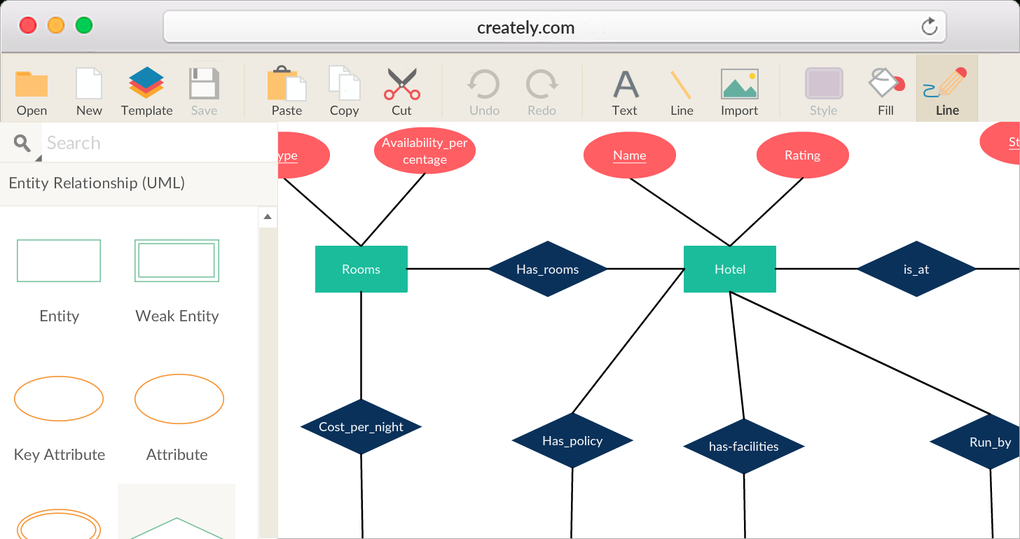 Entity Relationship Diagram Tool With Real-Time Collaboration | Creately for Examples Of Er Diagram With Solution