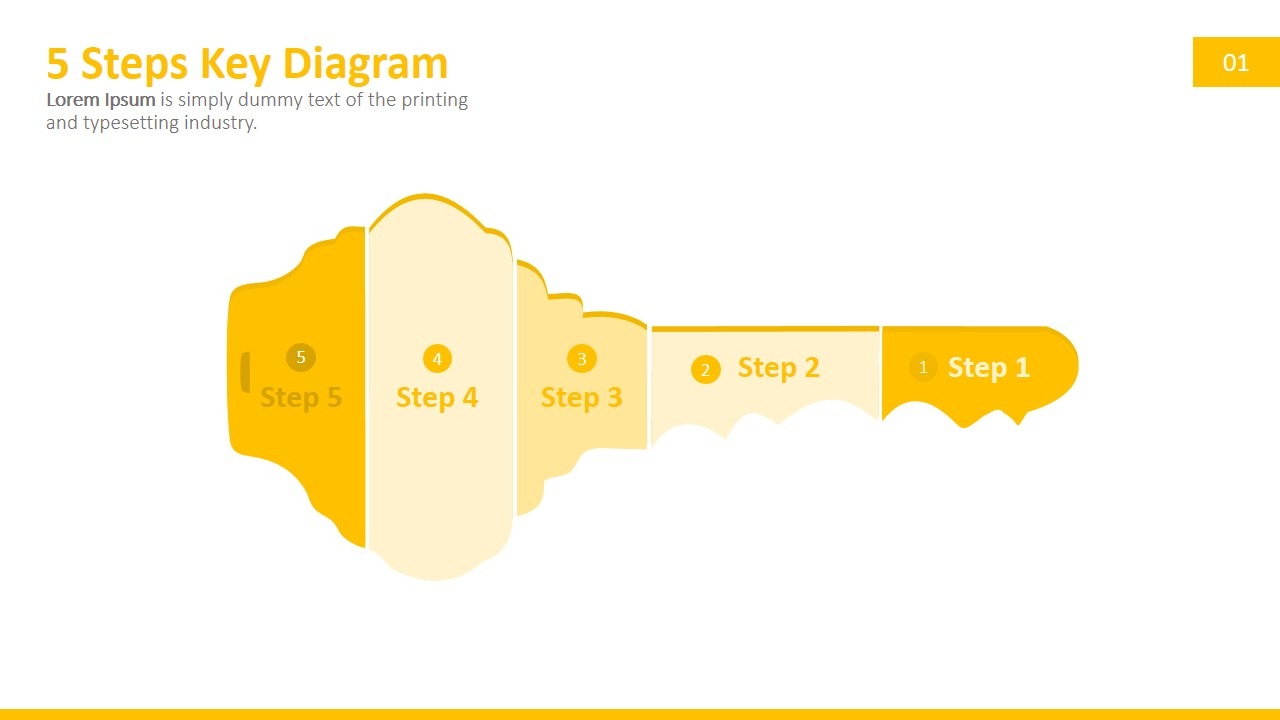 5 Steps Key Powerpoint Diagram intended for Key Diagram