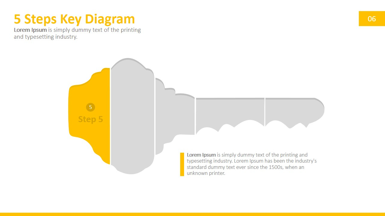 5 Steps Key Powerpoint Diagram - Slidemodel with regard to Key Diagram