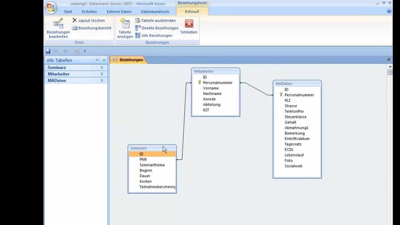 Am5122 1:1Und 1:n Beziehung Zwischen Tabellen Erstellen Und Bearbeiten within Er Diagramm N M Beziehung Auflösen