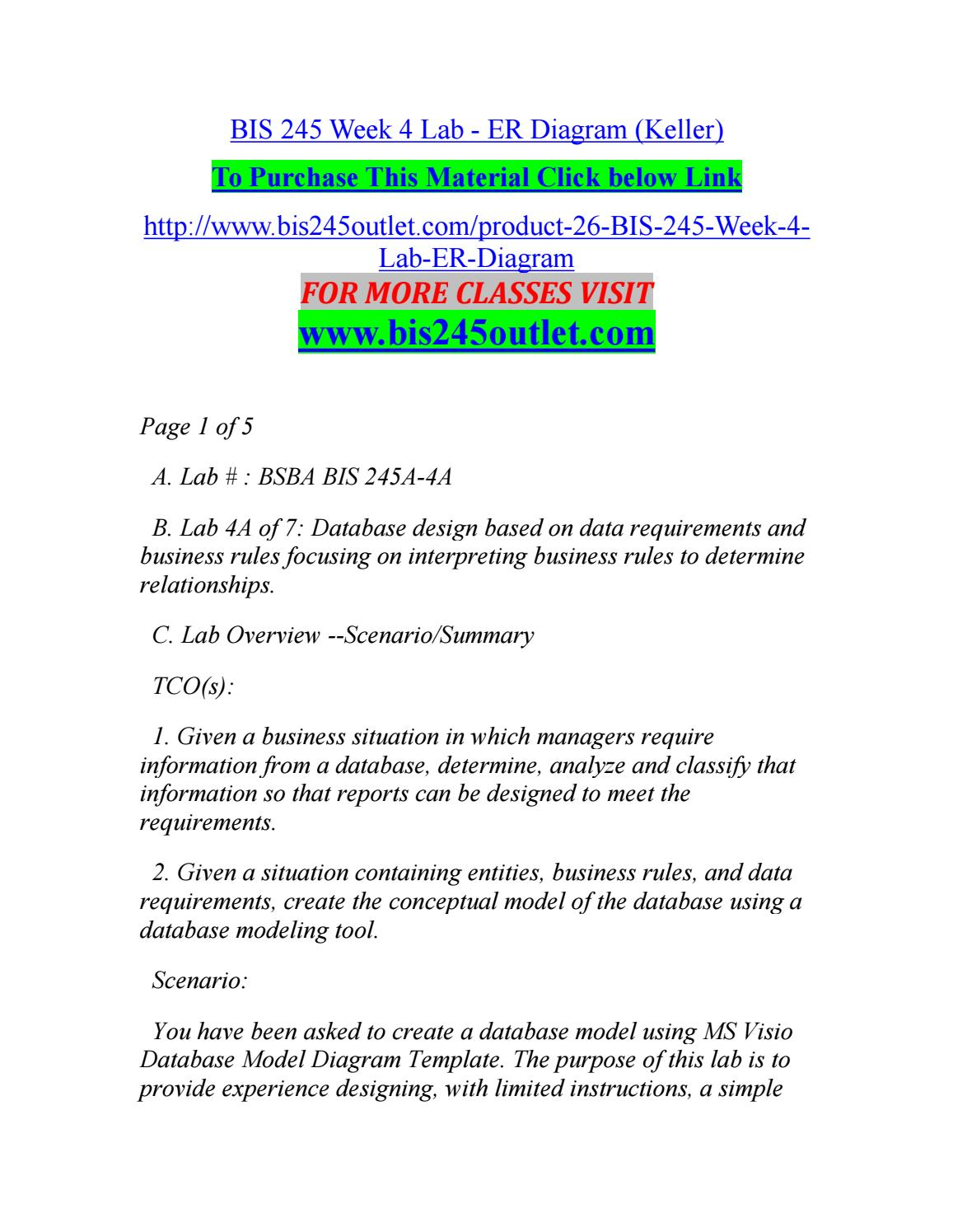 Bis 245 Week 4 Lab Er Diagram (Keller)Wil.l.onerusa123 inside Er Diagram Business Rules