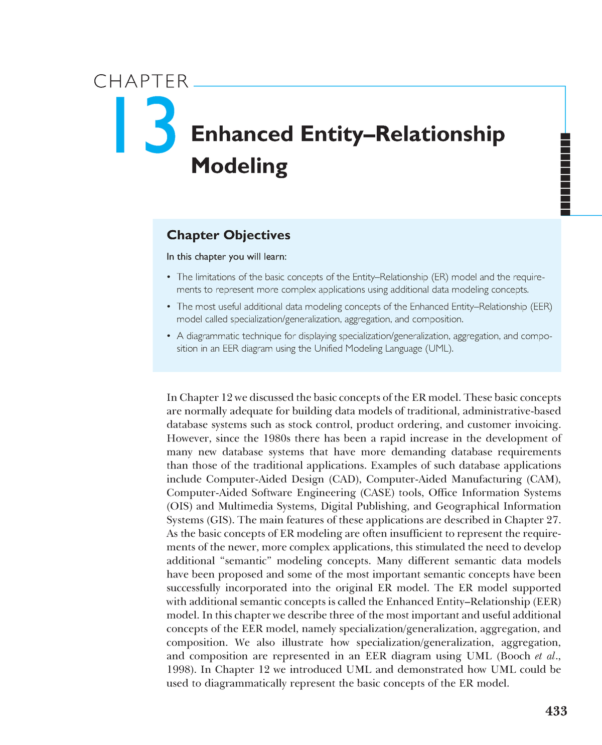 Chapter 13 Enhanced Entity–Relationship Modeling - Itc423 pertaining to Er Model Basic Concepts