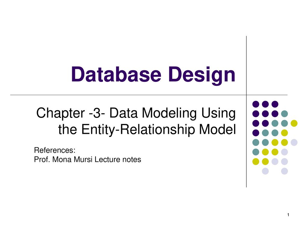 Chapter -3- Data Modeling Using The Entity-Relationship with regard to Er Diagram Lecture Notes