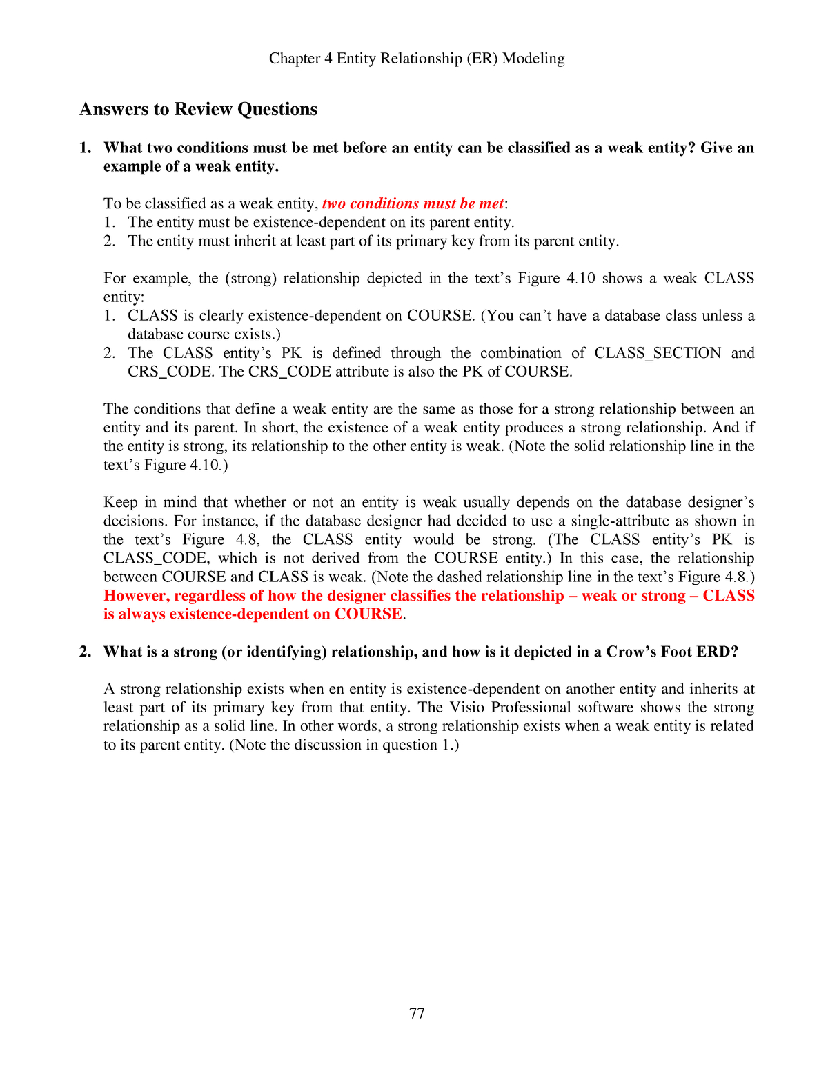 Chapter 4 Solutions - Itc423 Database Systems - Csu - Studocu inside Er Diagram Questions And Answers