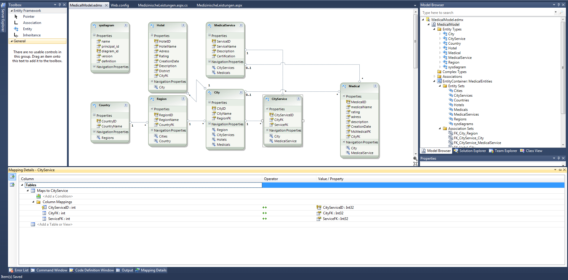 Created Entity Model Can Not Be Generated In Database with Entity Model Diagram