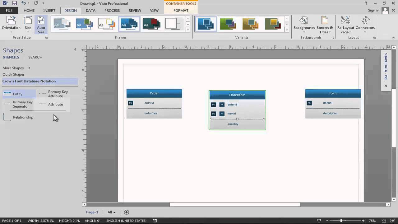 Data Modeling In Visio 2013 inside Create A Er Diagram In Visio