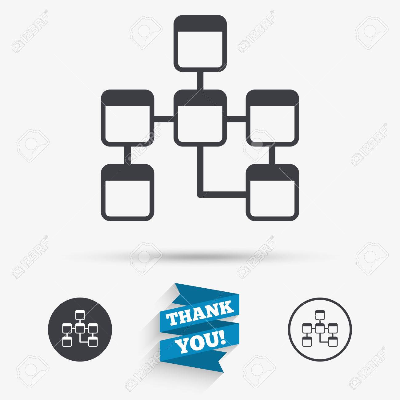 Database Sign Icon. Relational Database Schema Symbol. Flat Icons in Relational Database Symbols