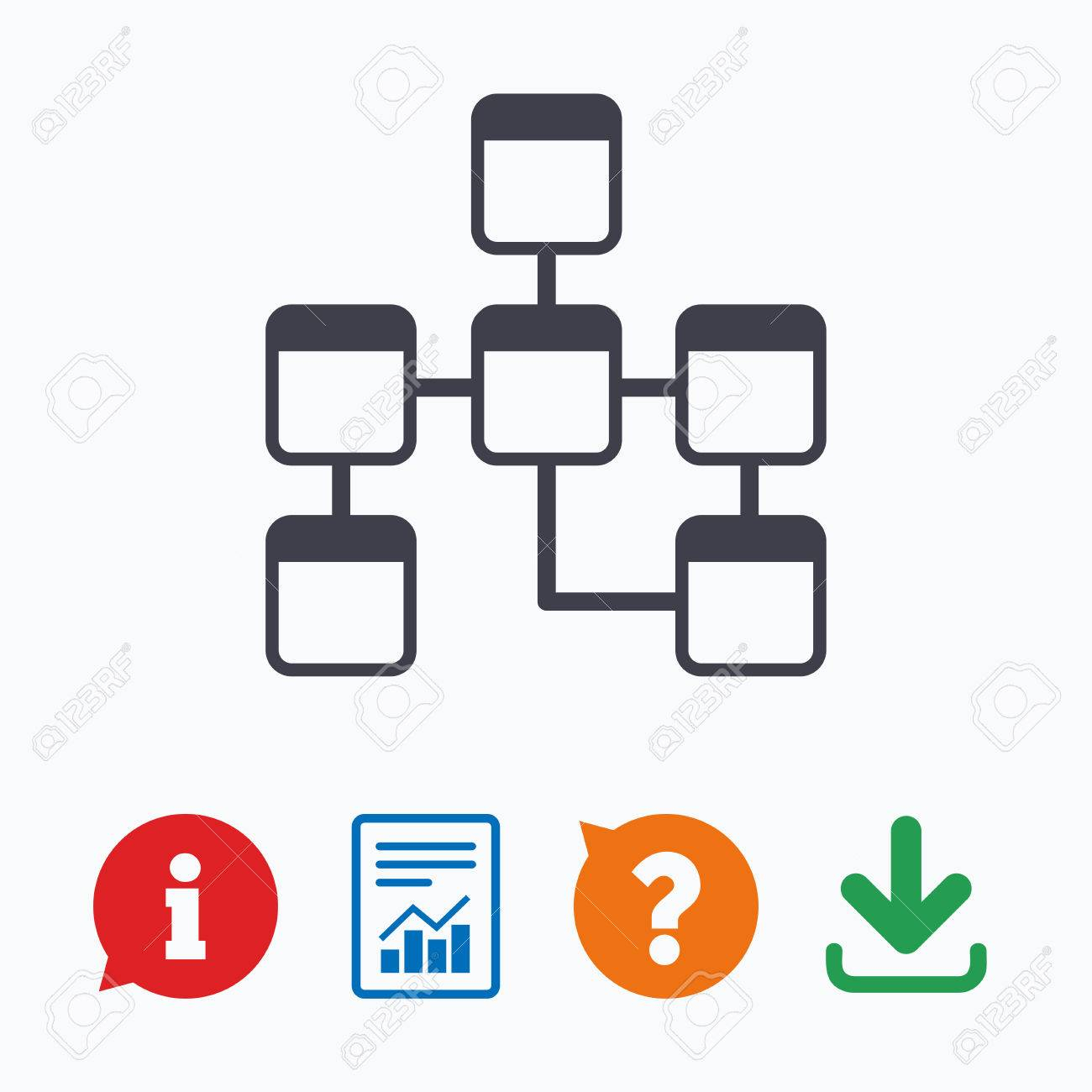 Database Sign Icon. Relational Database Schema Symbol. Information.. with Relational Database Symbols