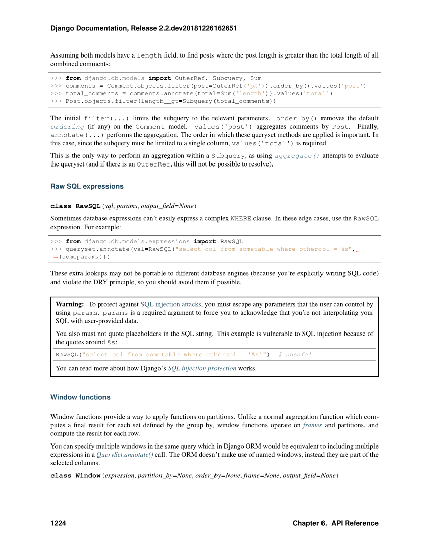 Django Documentation Release V 2.2 with Db Models