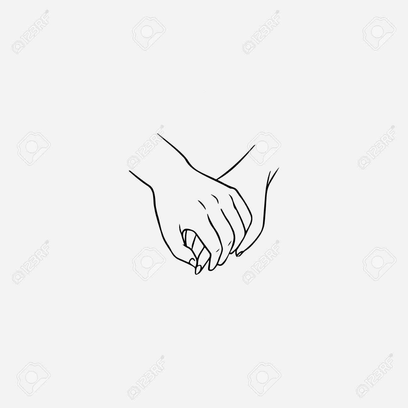 Drawing Of One Hand Clasping Other Isolated On White Background pertaining to Drawing Relationship