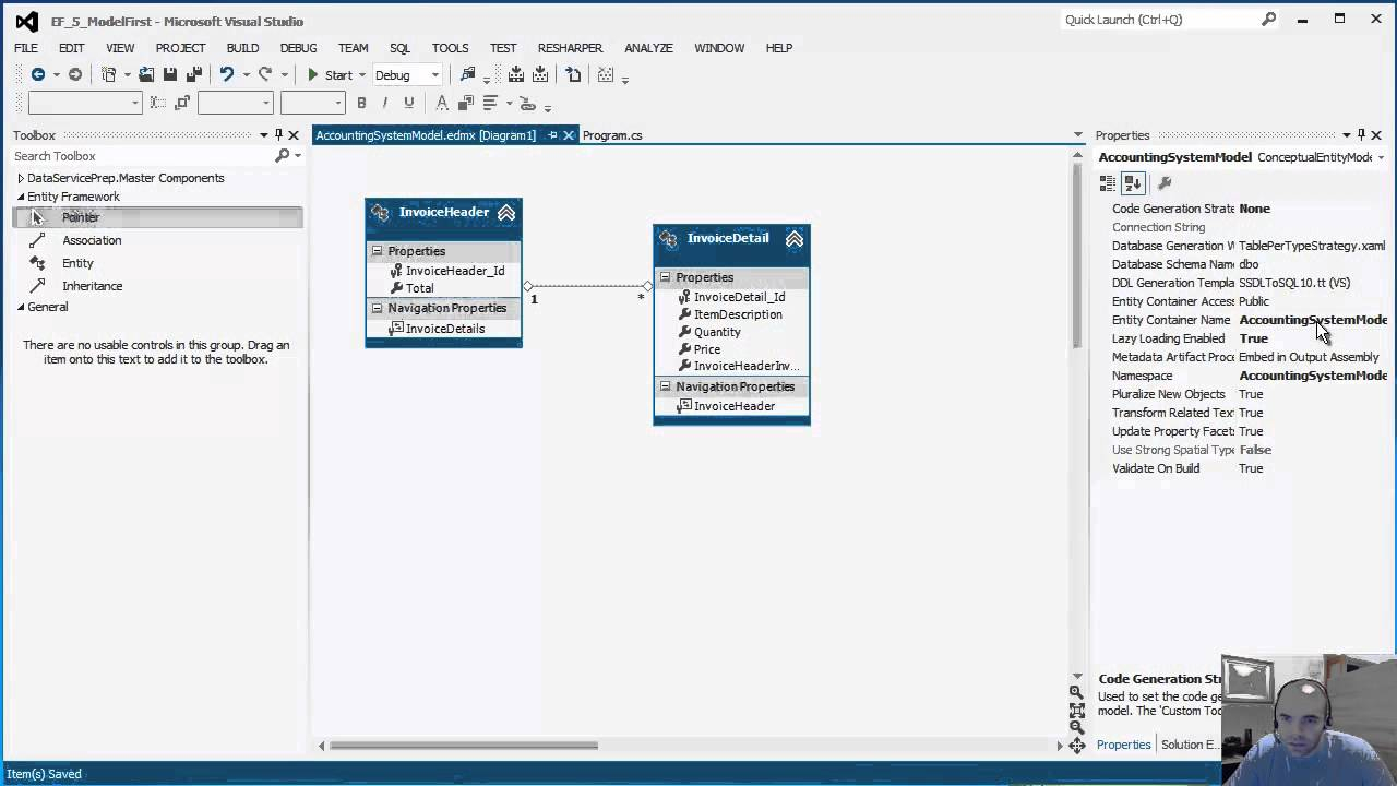 Entity Framework 5.0 - Intro To Model First - Part 1 Of 2 within Entity Model