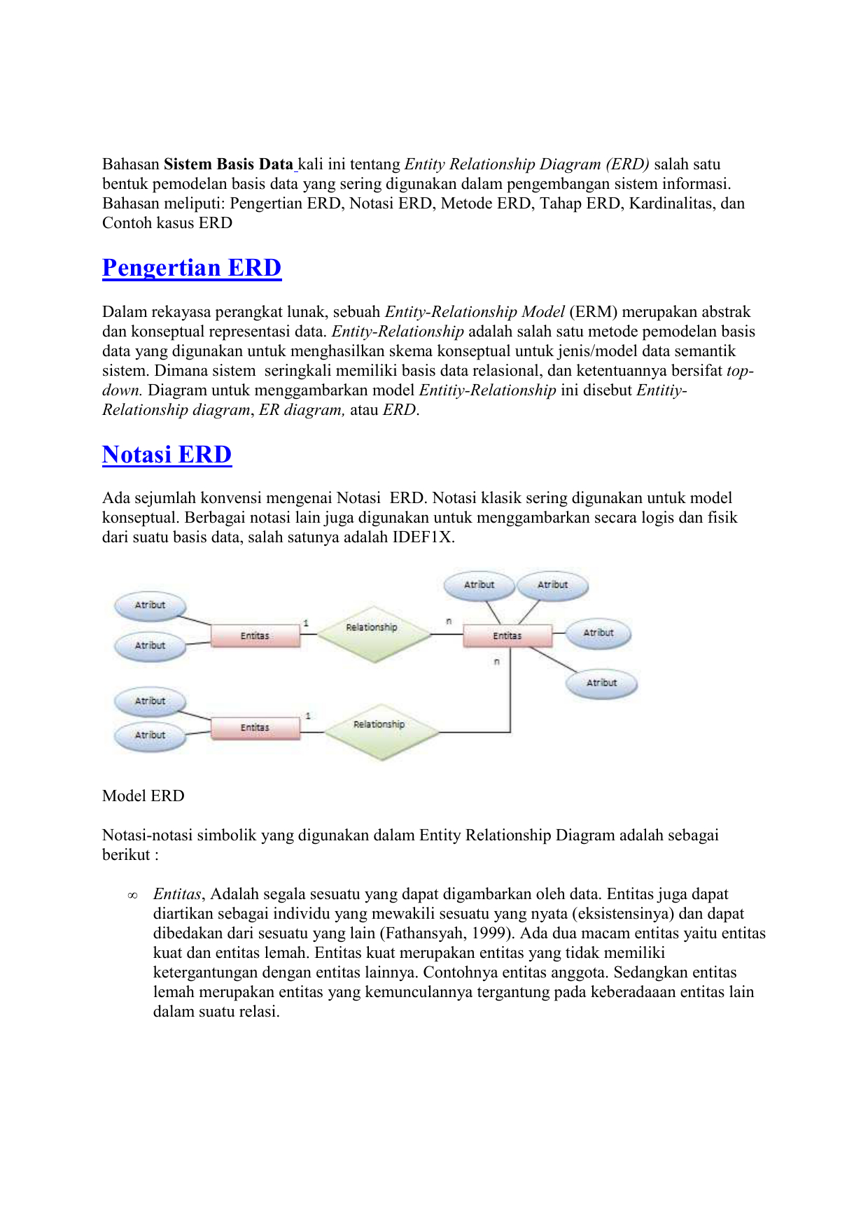 Entity Relationship Diagram inside Er Diagram Adalah