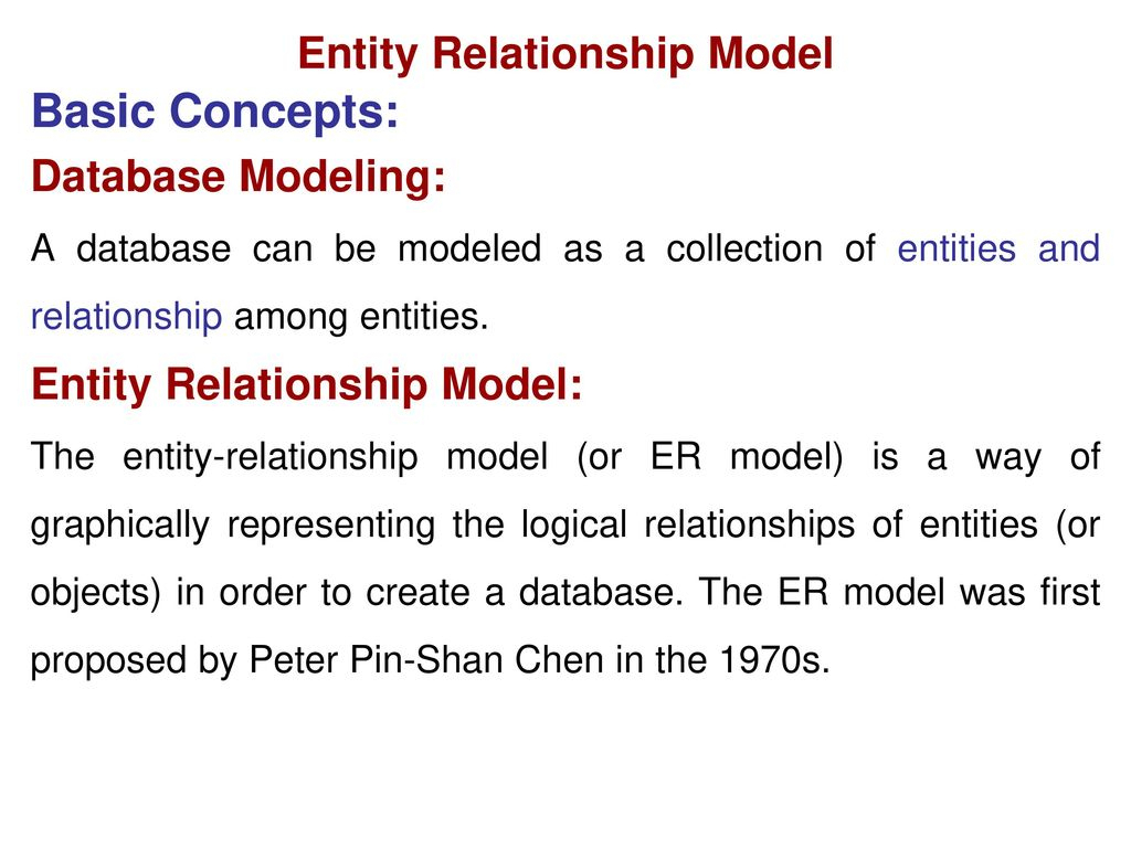 Entity Relationship Model - Ppt Download with Er Model Basic Concepts