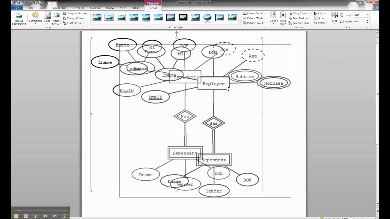 Er Diagrams In Dia - Importing Er Diagram Into Ms Word regarding How To Draw Er Diagram In Word