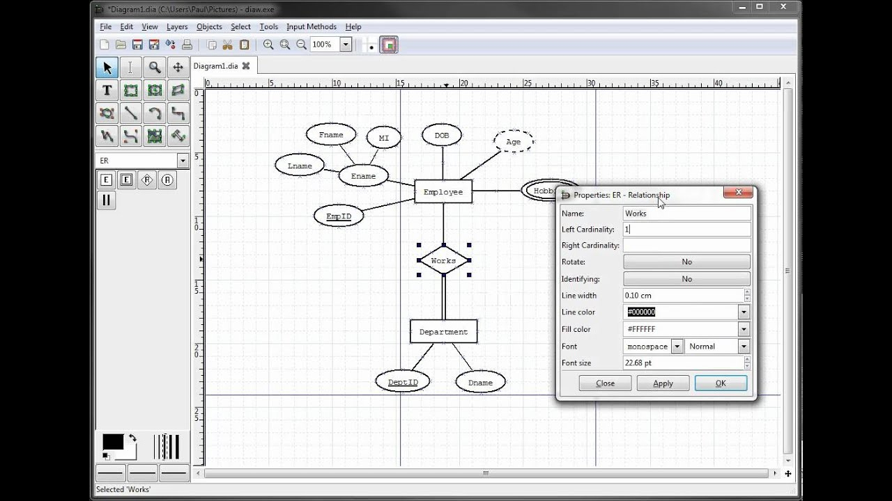 Er Diagrams In Dia Part 9 - Illustrating Cardinality pertaining to Er Diagram Örnekleri