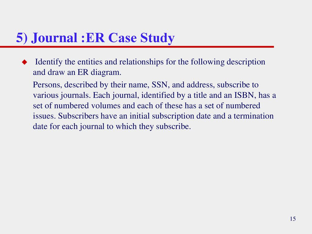 Er Modeling Case Studies - Ppt Download regarding Er Diagram Journal