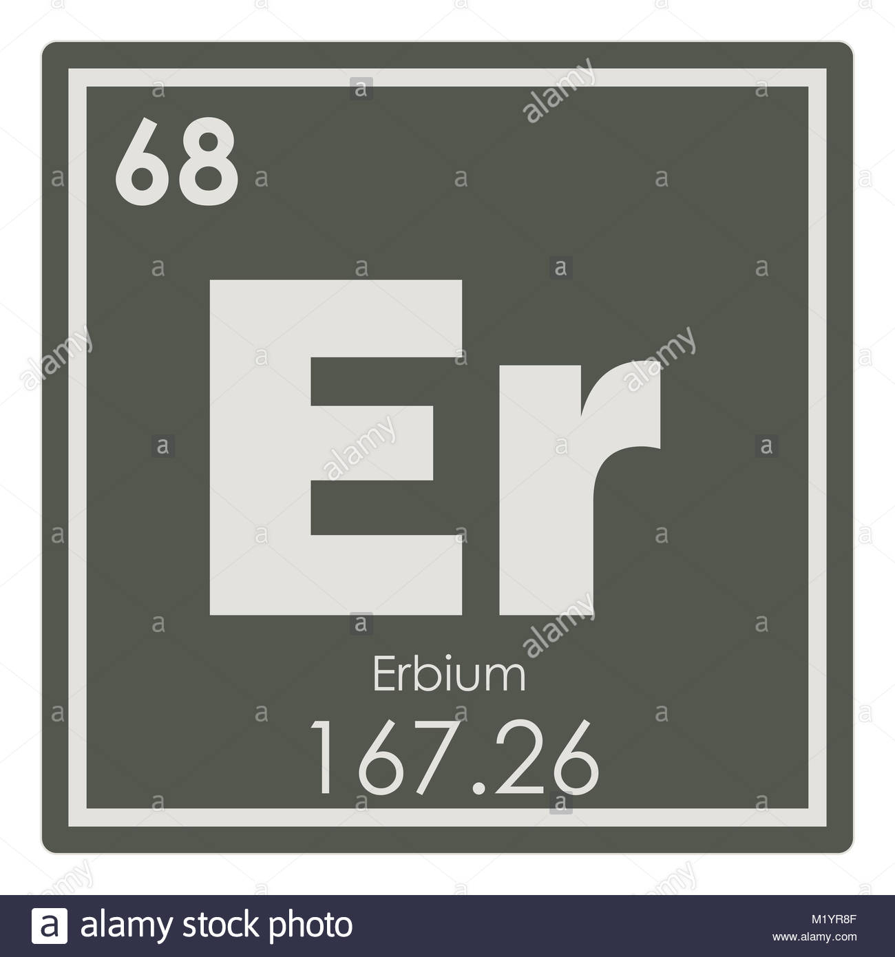 Erbium Chemical Element Periodic Table Science Symbol Stock for Er Symbol