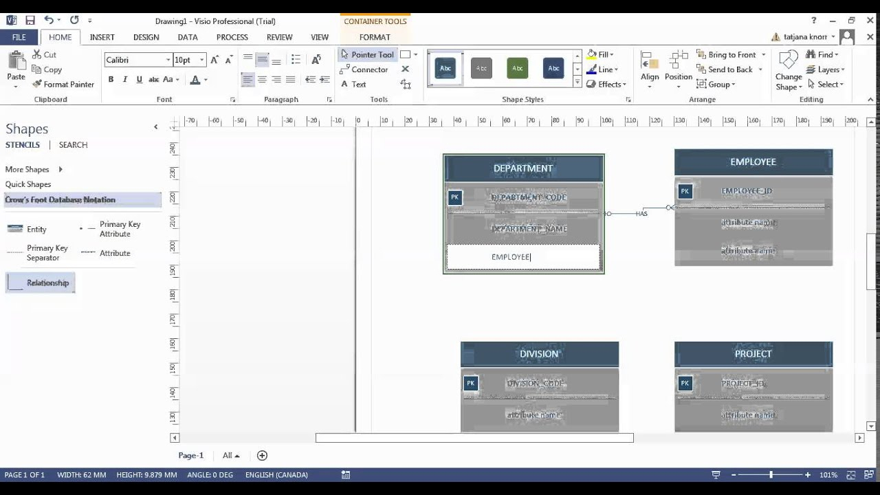 Erd In Visio 2013 regarding Er Diagram Visio 2013