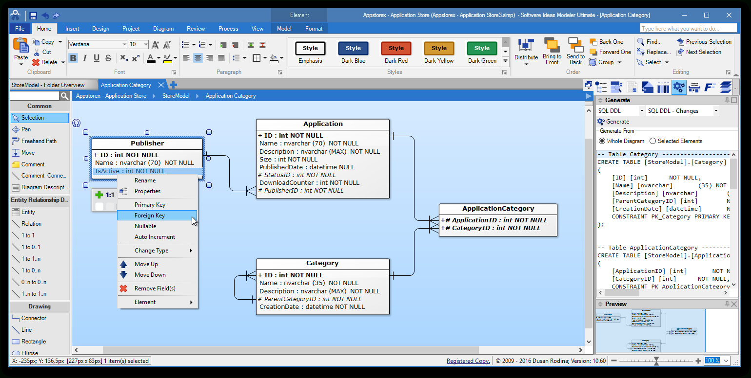 Erd Tool - Entity Relationship Software - Software Ideas Modeler within Sql Er Diagram Tool