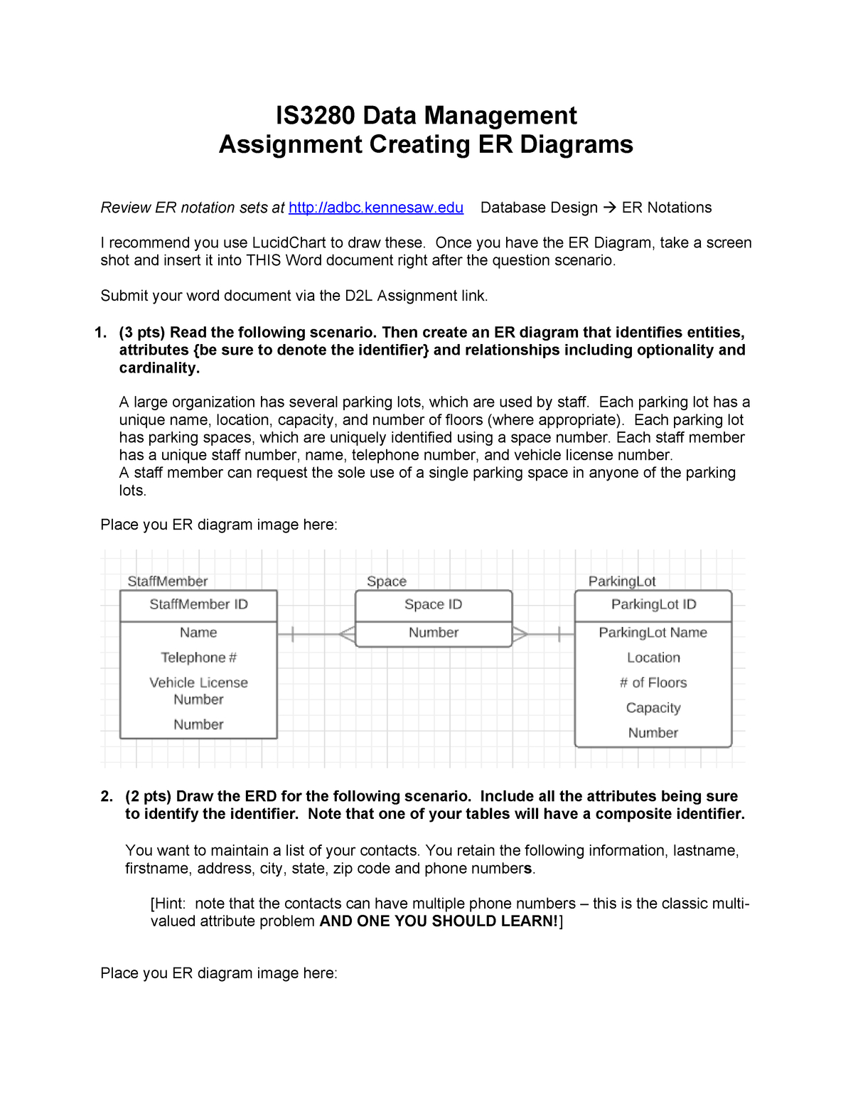 Erdassignment - Assignment For Module 2 - Is 3280 - Studocu pertaining to Er Diagram Unique