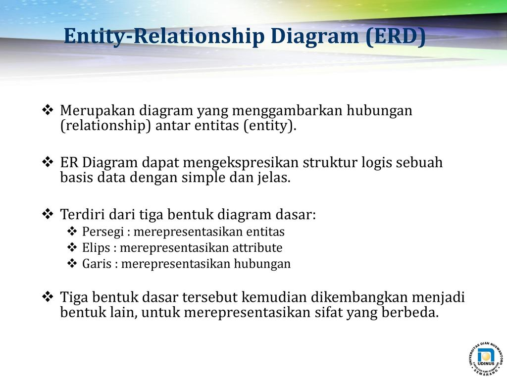 Erika Devi, Fajar A. Nugroho Fakultas Ilmu Komputer Udinus regarding Simbol Er Diagram Yg Berbentuk Elips