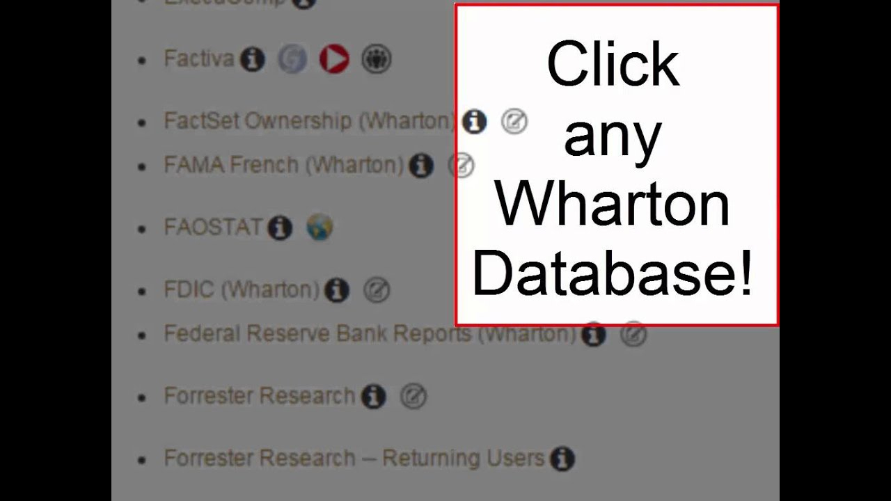 Getting Started With Wharton Research Data Services (Wrds) with Wrds Database