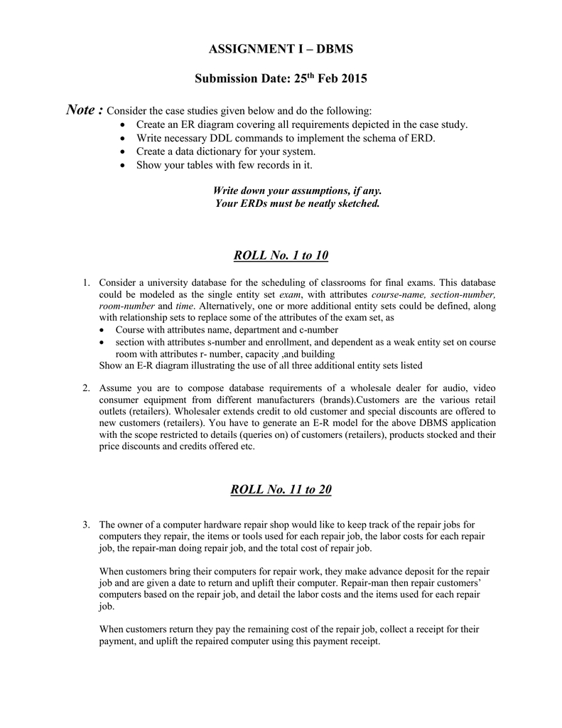 Group Assign Based On Erds with Er Diagram Nhl