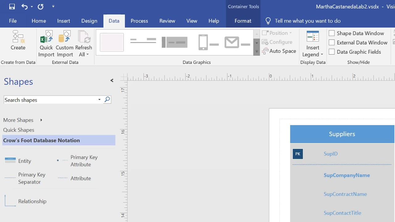 How To Create Data Types In Ms Visio 2016 Entity Relationship Diagrams with Er Diagram Visio 2016