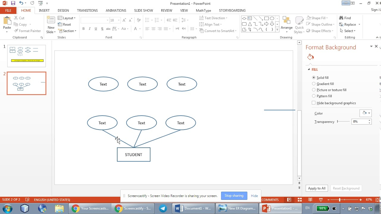 How To Draw Er Diagrams Using Microsoft Powerpoint - Part 1 for Entity Relationship Diagram Template Word