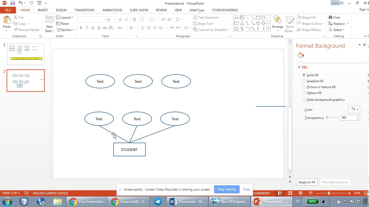 How To Draw Er Diagrams Using Microsoft Powerpoint - Part 1 in Er Diagram Powerpoint