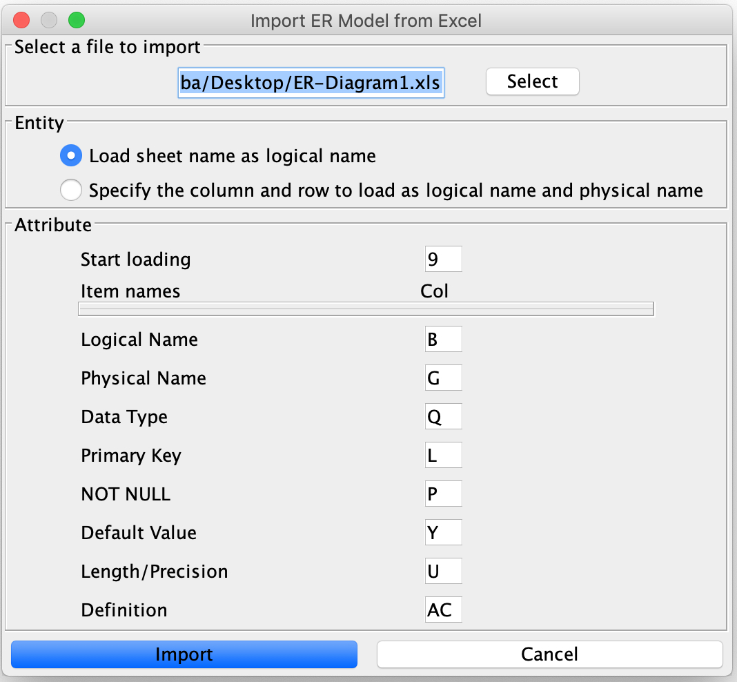 Import Er Models From Excel | Astah with regard to Er Diagram Excel