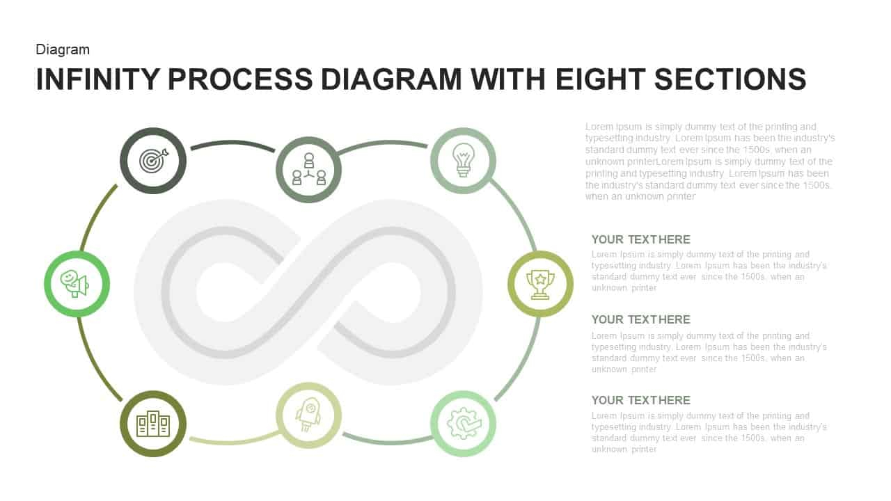Infinity Process Diagram Powerpoint Template With Eight Sections in Er Diagram Powerpoint Template