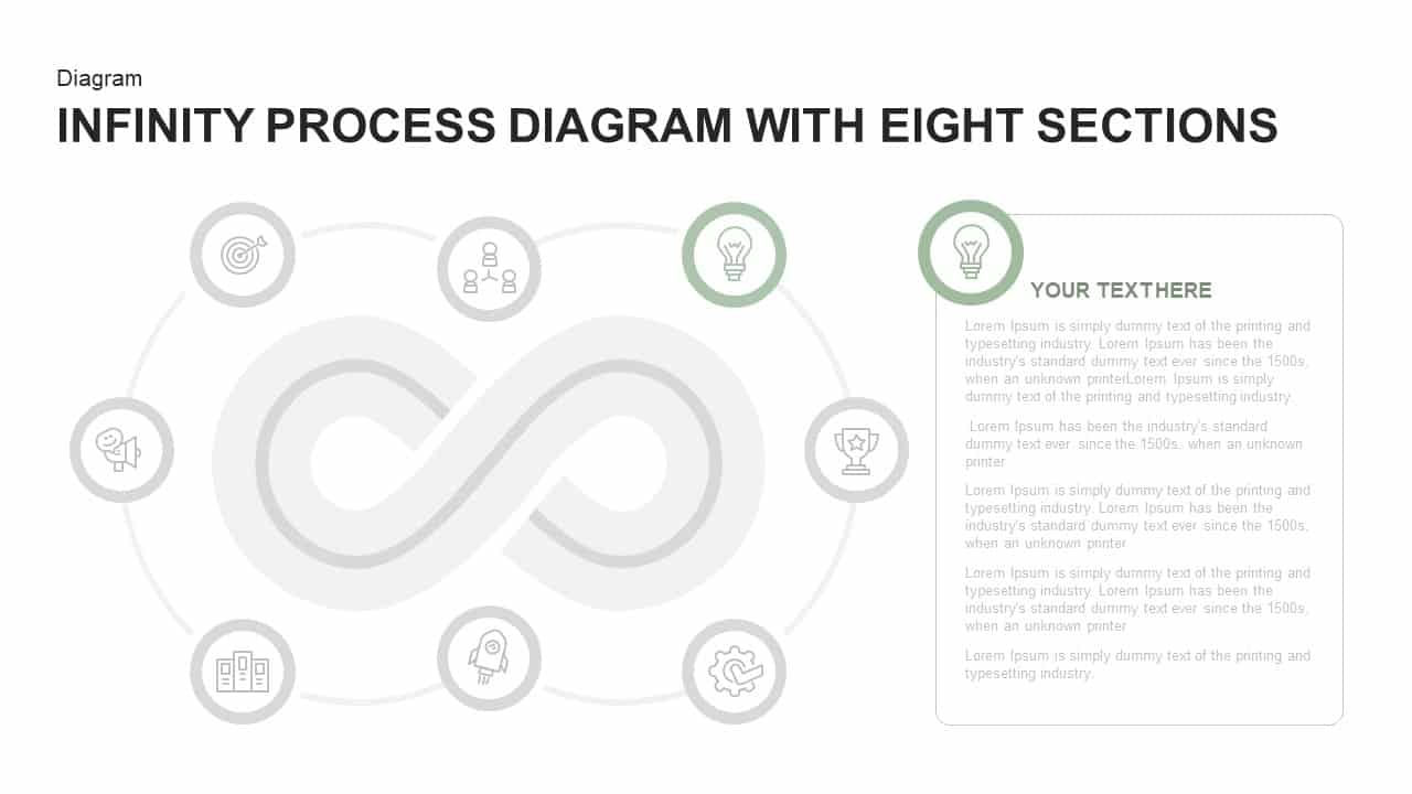 Infinity Process Diagram Powerpoint Template With Eight Sections with regard to Er Diagram Powerpoint