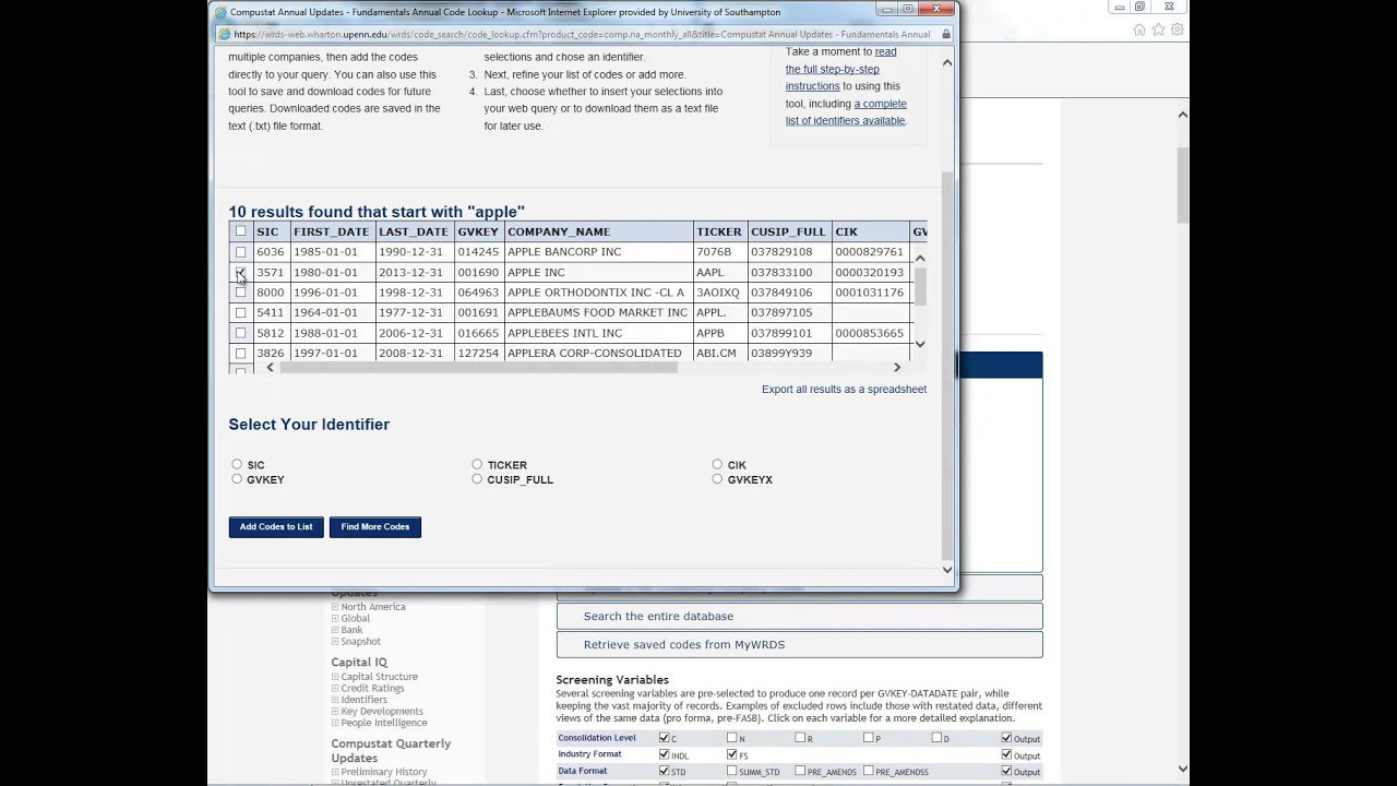 Introduction To Wrds At The University Of Southampton with Wrds Database