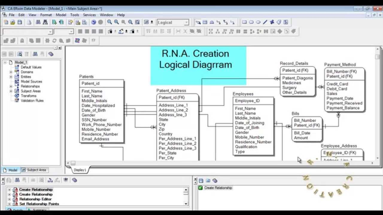 Logical Model - Hospital System - Erwin Data Modeler for Erwin Data Modeler