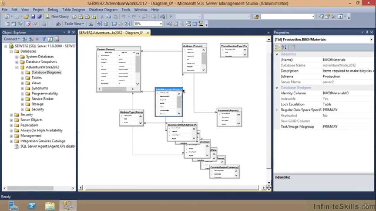 Microsoft Sql Server Exam 70-461 Tutorial | Saving Diagrams regarding Er Diagram Sql Server 2012