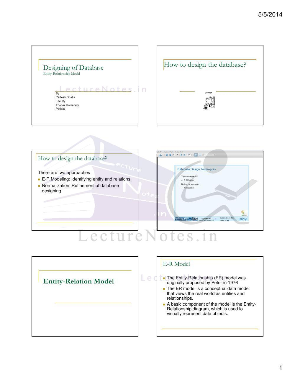 Note For Database Management System - Dbmssiddharth Agrawal throughout Er Diagram Lecture Notes