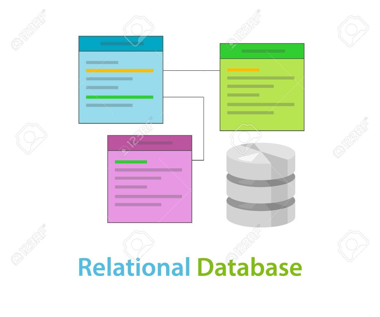 Relational Database Data Table Related Symbol Vector Illustration.. with regard to Relational Database Symbols