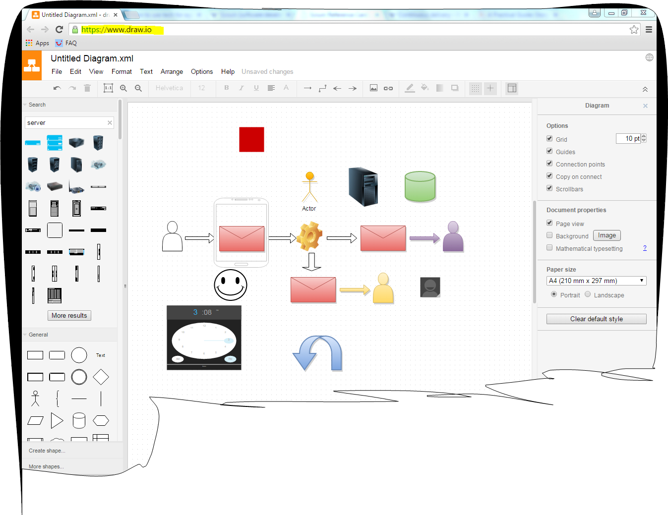 Tutorialexample: Online Diagram Free Software Draw.io with Draw Diagram Free