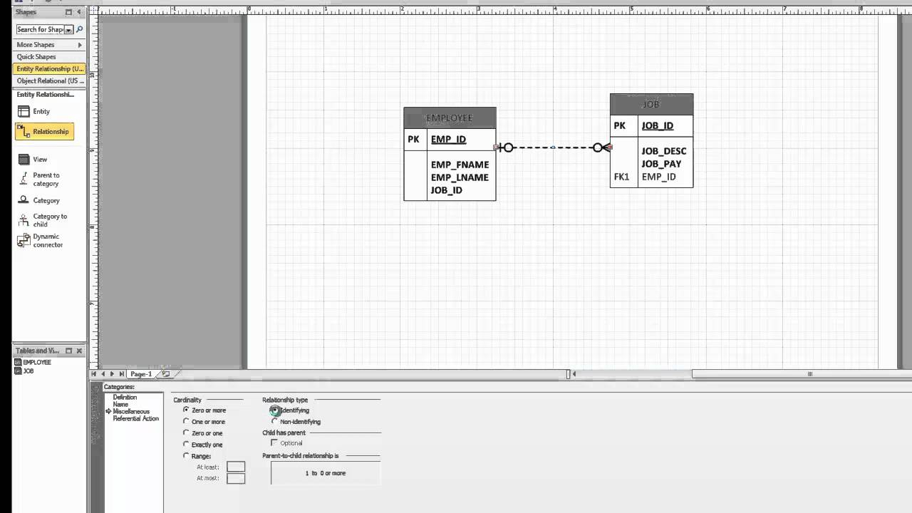 Visio 2010 Crows Foot Erd regarding Er Diagram In Access 2007