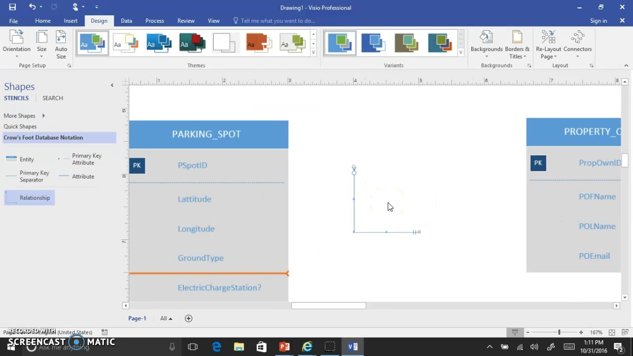 Visio 2016 Crows Foot Erd Interface Demo V2 in Create A Er Diagram In Visio