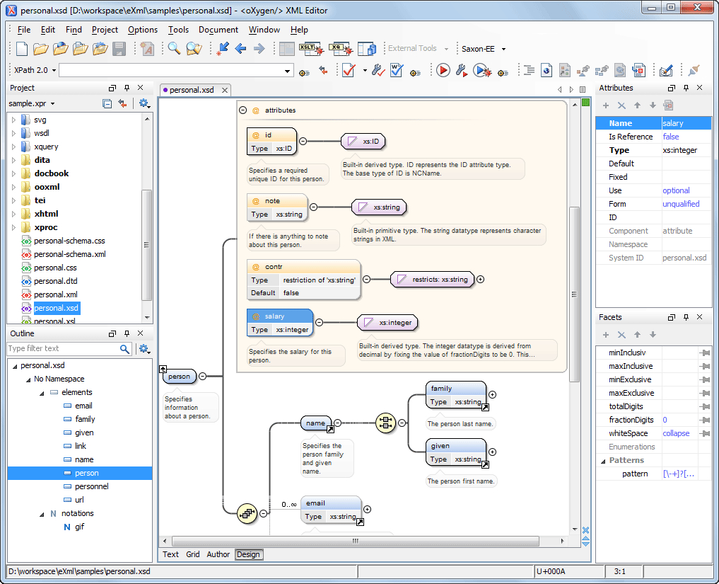 Visual Xml Schema Diagram Editor (Design Mode) regarding Er Diagram Xml