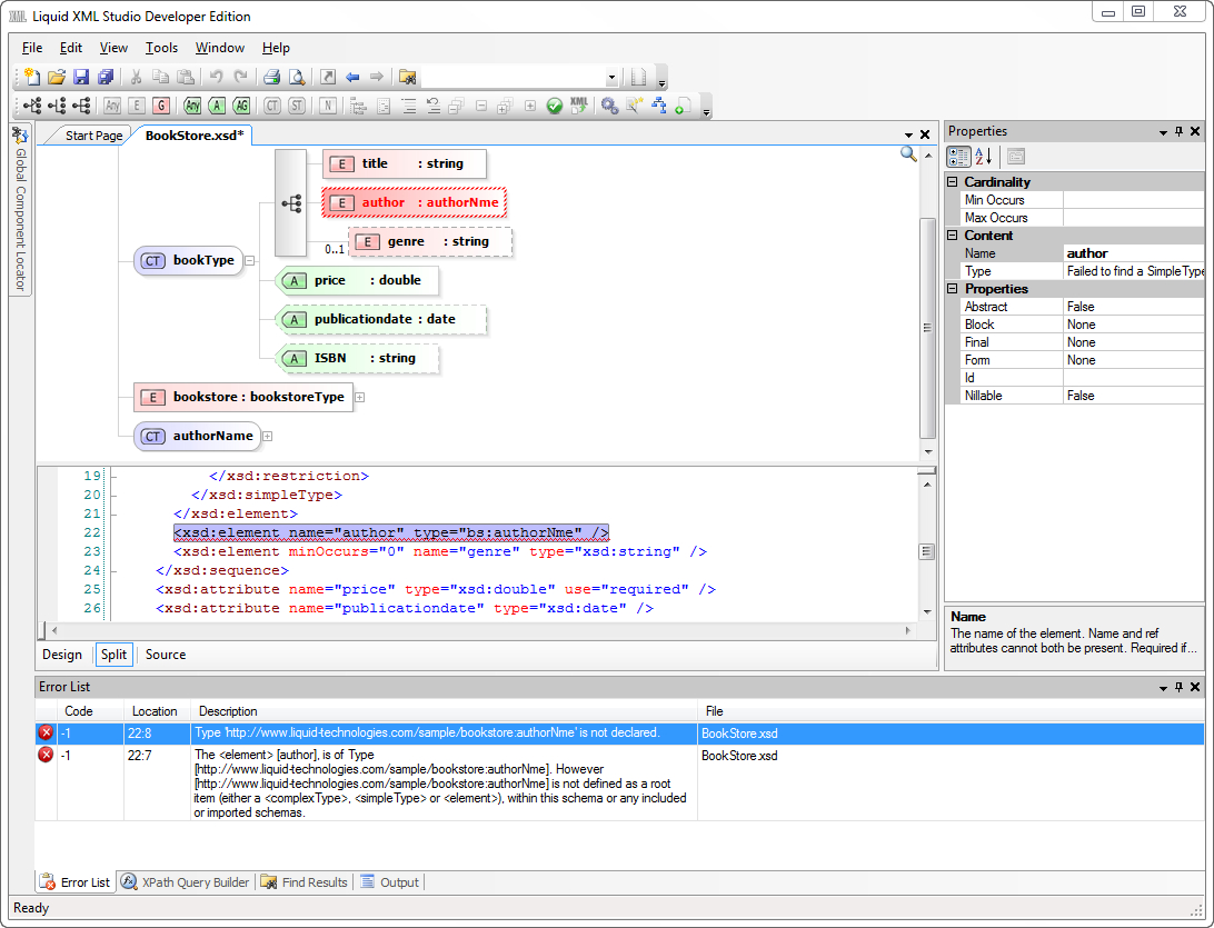Xml Schema Editor (Xsd Editor) intended for Er Diagram To Xml Schema Example