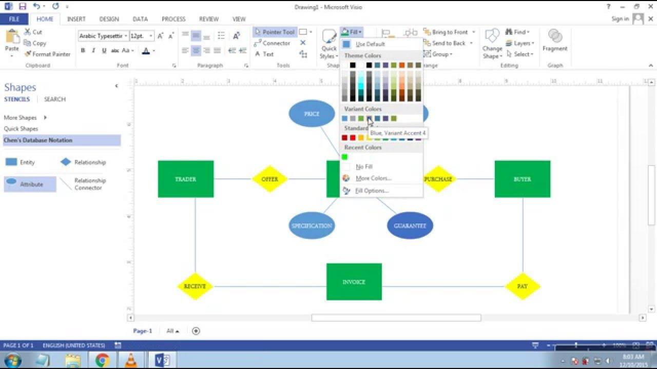 Cara Membuat Erd (Entity Relationship Diagram) Di Microsoft pertaining to Entity Relationship Diagram Visio 2016