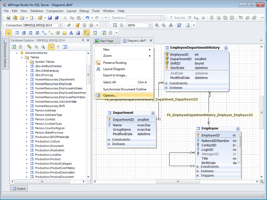 Инструменты Для Работы С Диаграммами Баз Данных Sql Server with regard to Database Diagram