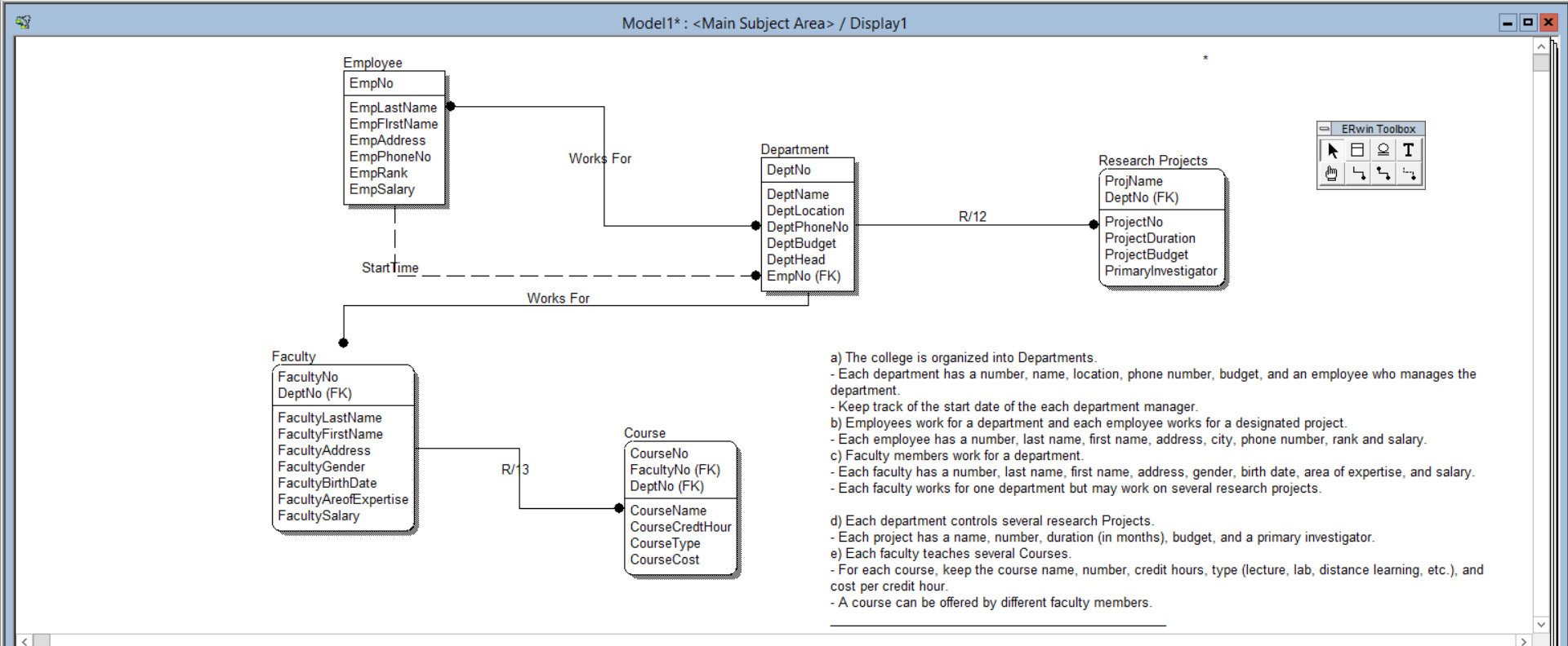 Database Design - Er Diagram With Erwin 3.5 - Database for E Learning Project Er Diagram