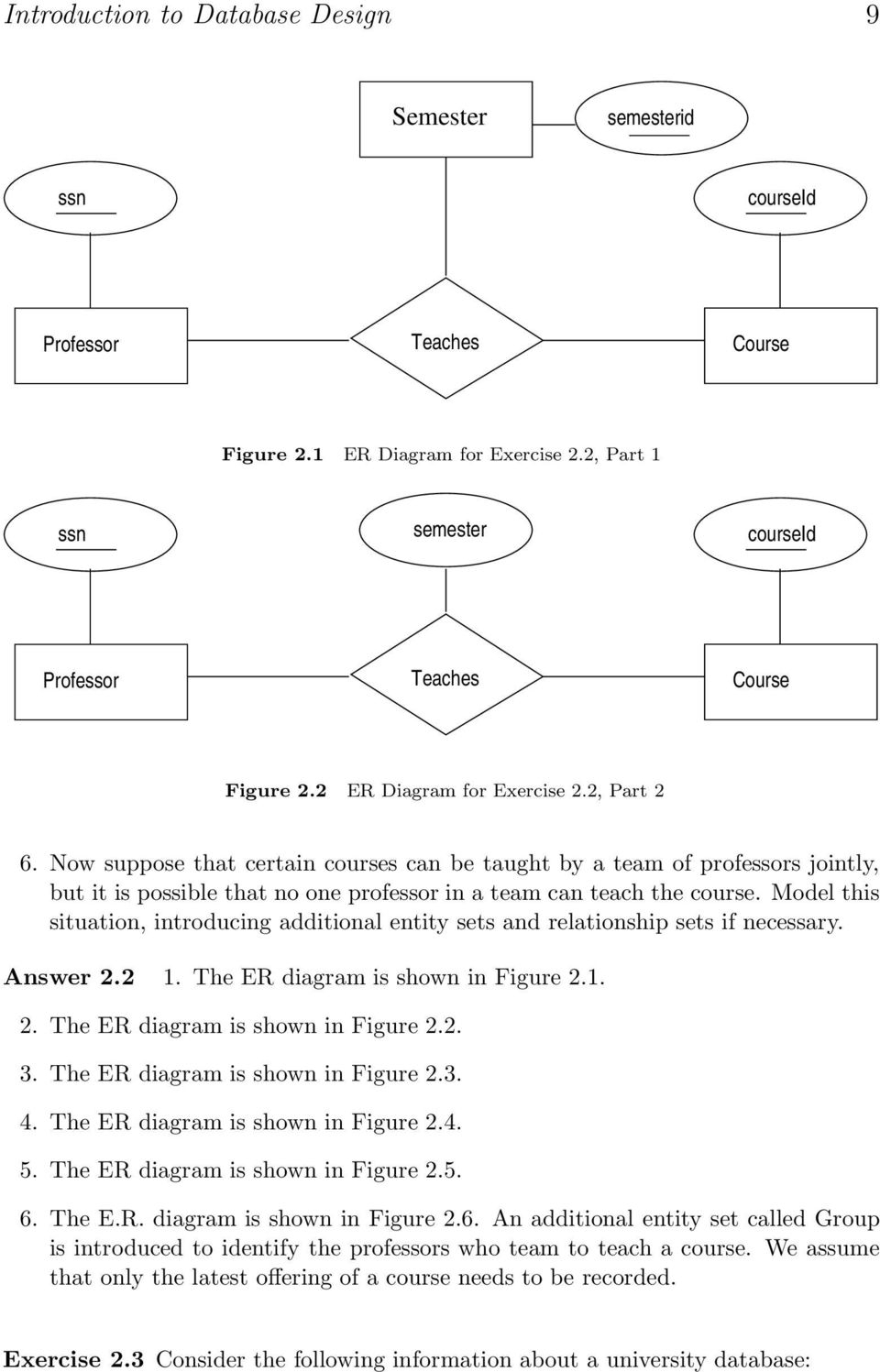 Database Management Systems Solutions Manual Third Edition regarding Er Diagram Homework And Solution