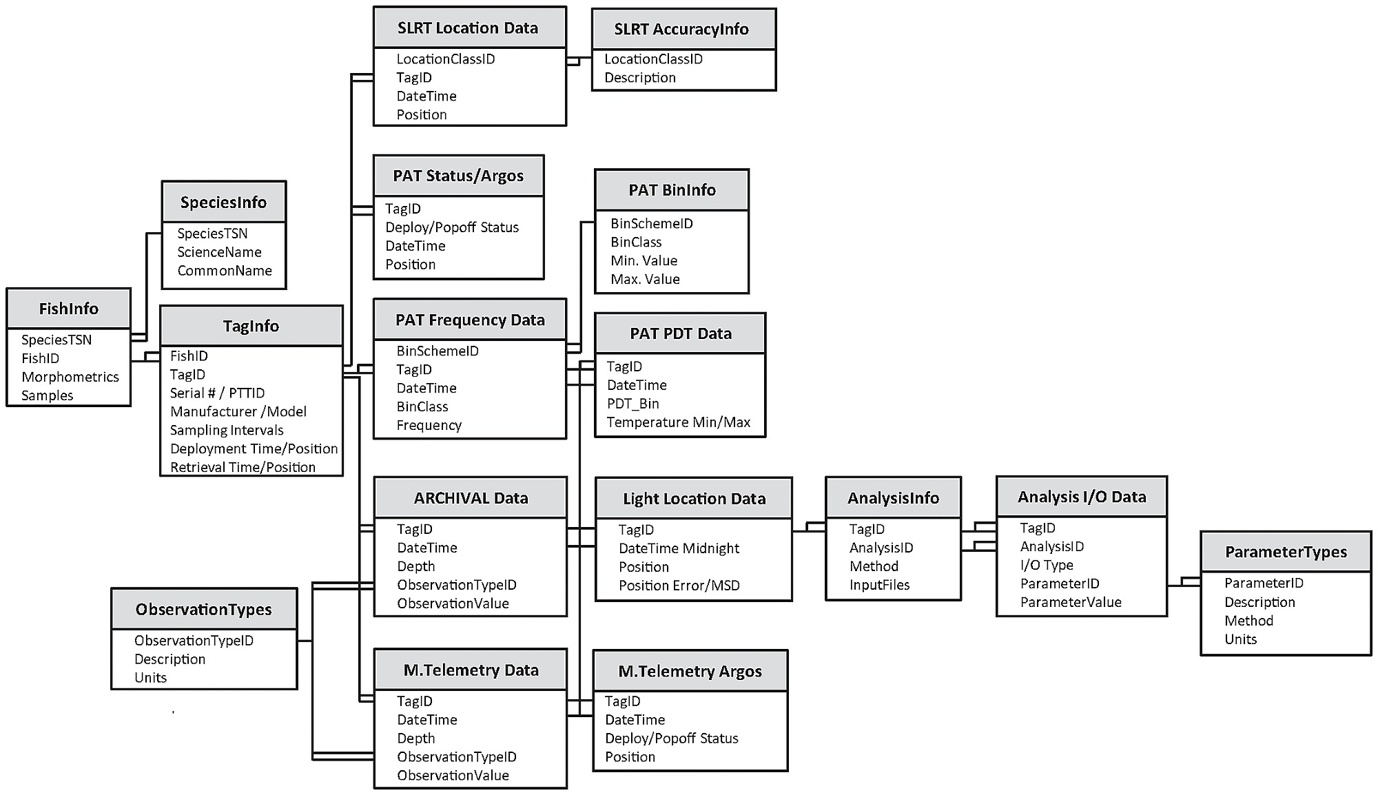 Entity-Relationship Diagram Summarizing The Tagbase for Relational Data Model Diagram