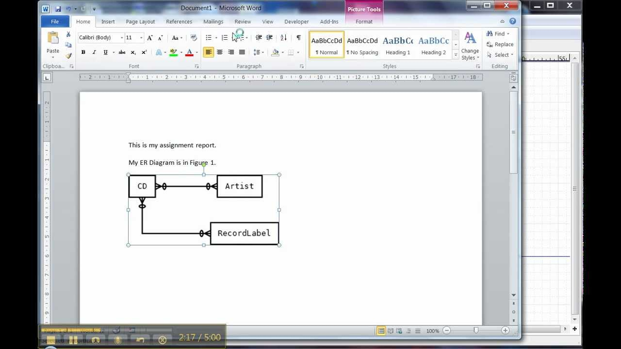 Er Diagram In Dia 3 Of 3: Using The Diagram In Word in Er Diagram Microsoft Word