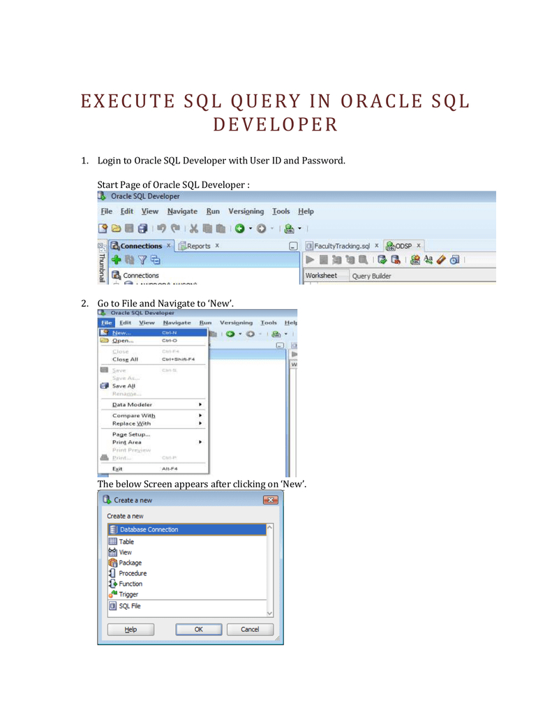 Execute Sql Query In Oracle Sql Develop Er with Sql Er